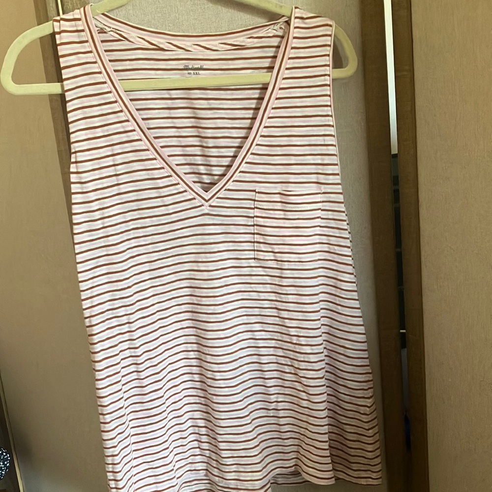 FINAL MARKDOWN Madewell Pink Striped Top xxl